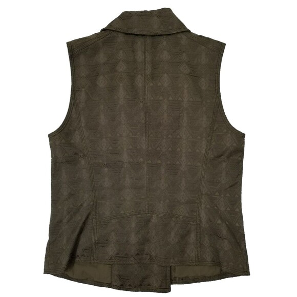 Hinge Olive Green Texture  Vest Side Zip Size S EUC A4 - Picture 3 of 7